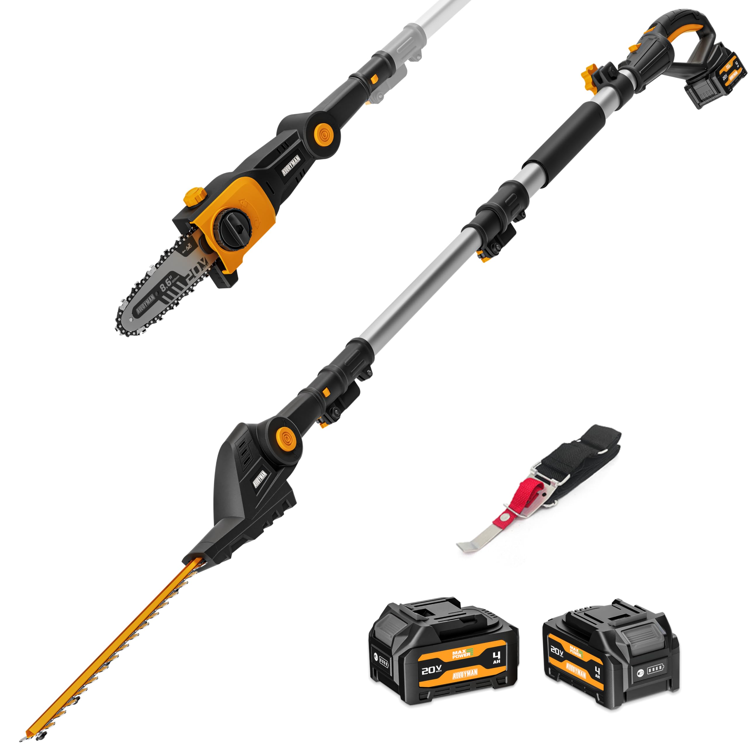 Cordless Hedge Trimmer Pole 2 In 1 - Pemangkas pagar tanpa kabel teleskopik 2-in-1