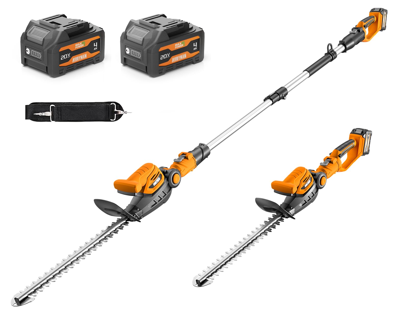 Cordless Hedge Trimmer Pole 2 In 1 - Pemangkas pagar tanpa kabel 2-in-1 20V,