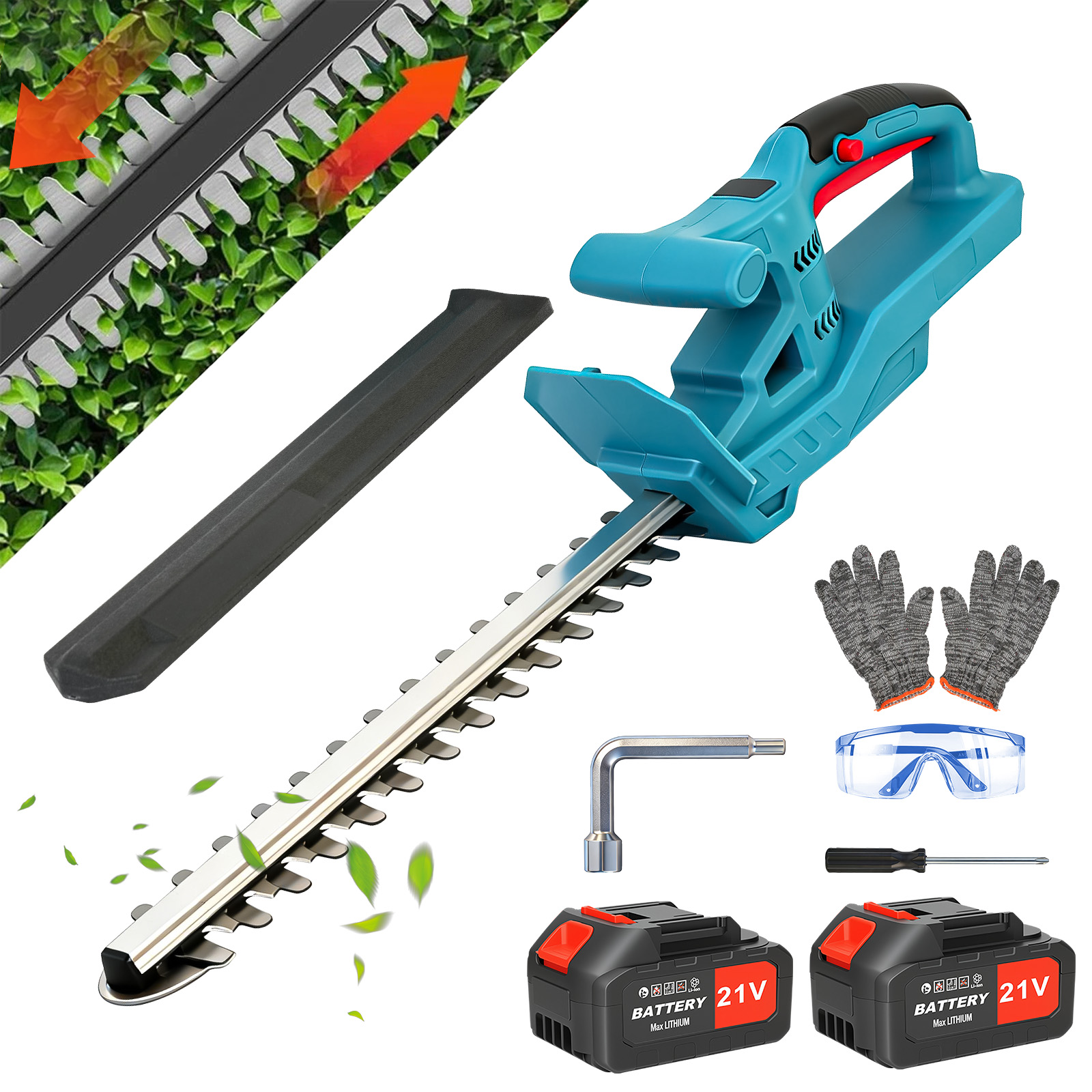 Brushless Cordless Grass Trimmer 21V - Pemangkas Rumput Tanpa Kabel 20-Inci, Ringan,