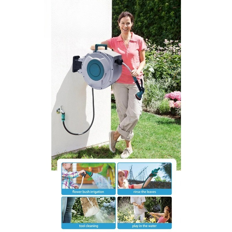 Garden Hose Reel Automatic Retractable 30M - Selang Air Taman Otomatis dengan Penggulung