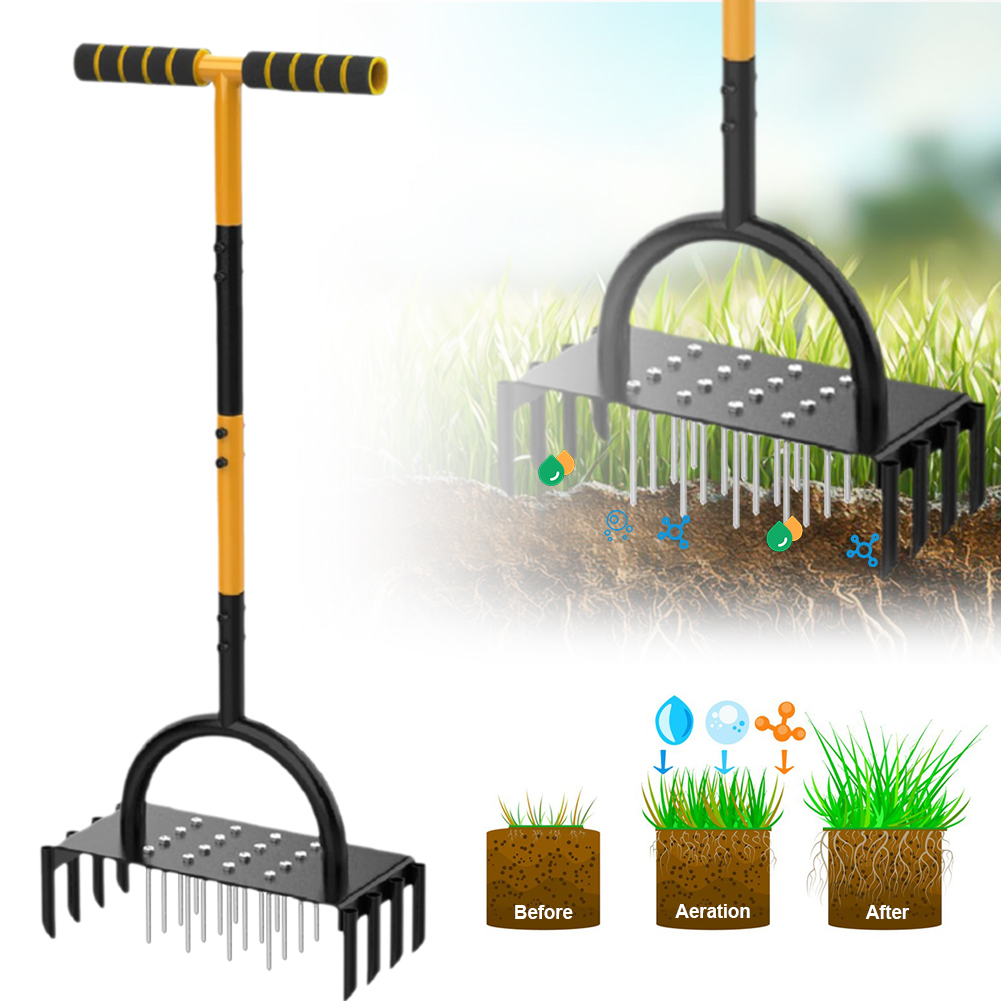 Lawn Aerator Shoes Spikes Heavy Duty - Aerator Rumput Manual 2-in-1 Heavy Duty