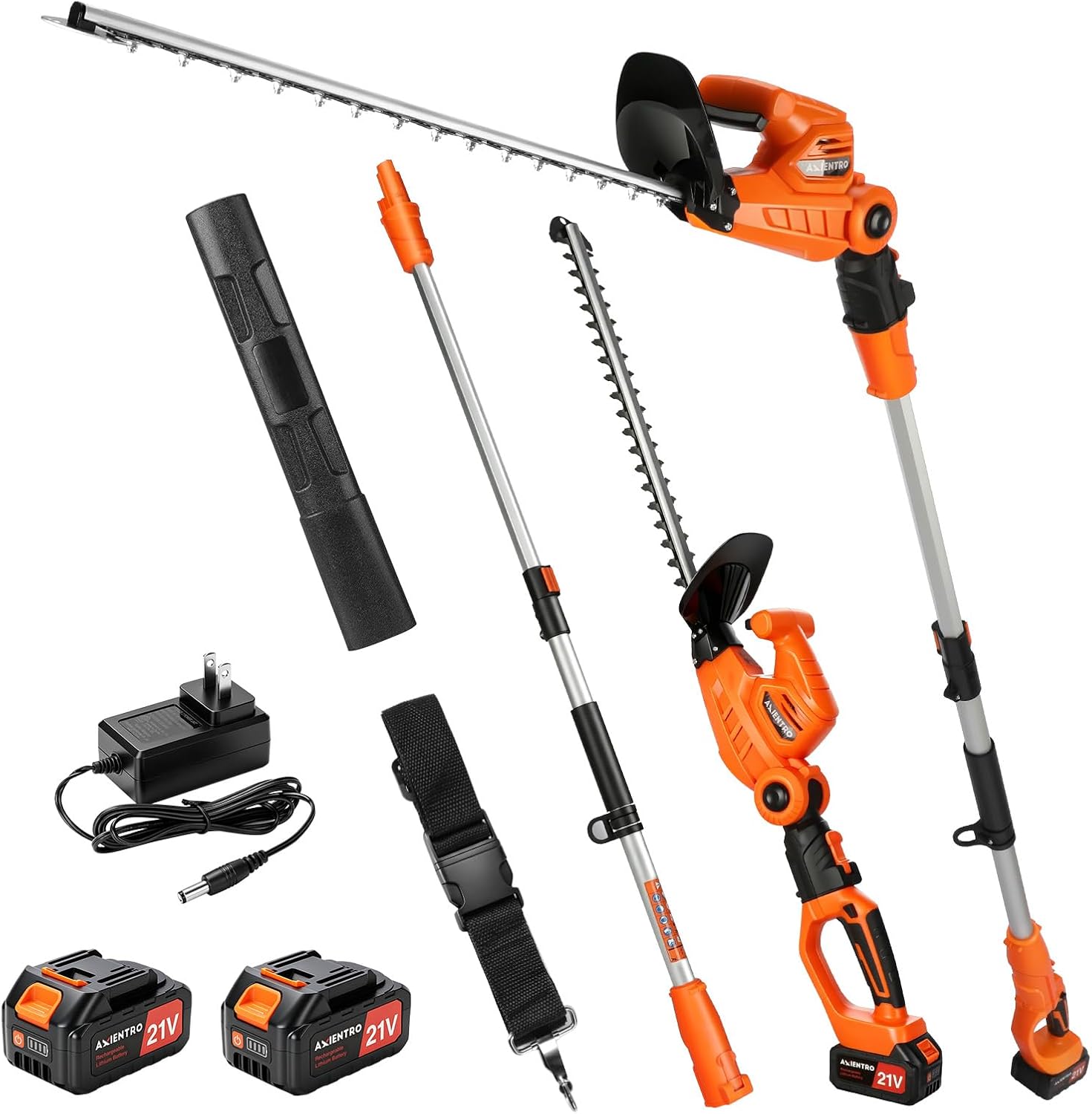 Cordless Hedge Trimmer Pole 2 In 1 - Pemangkas pagar tanpa kabel 2-in-1, dilengkapi