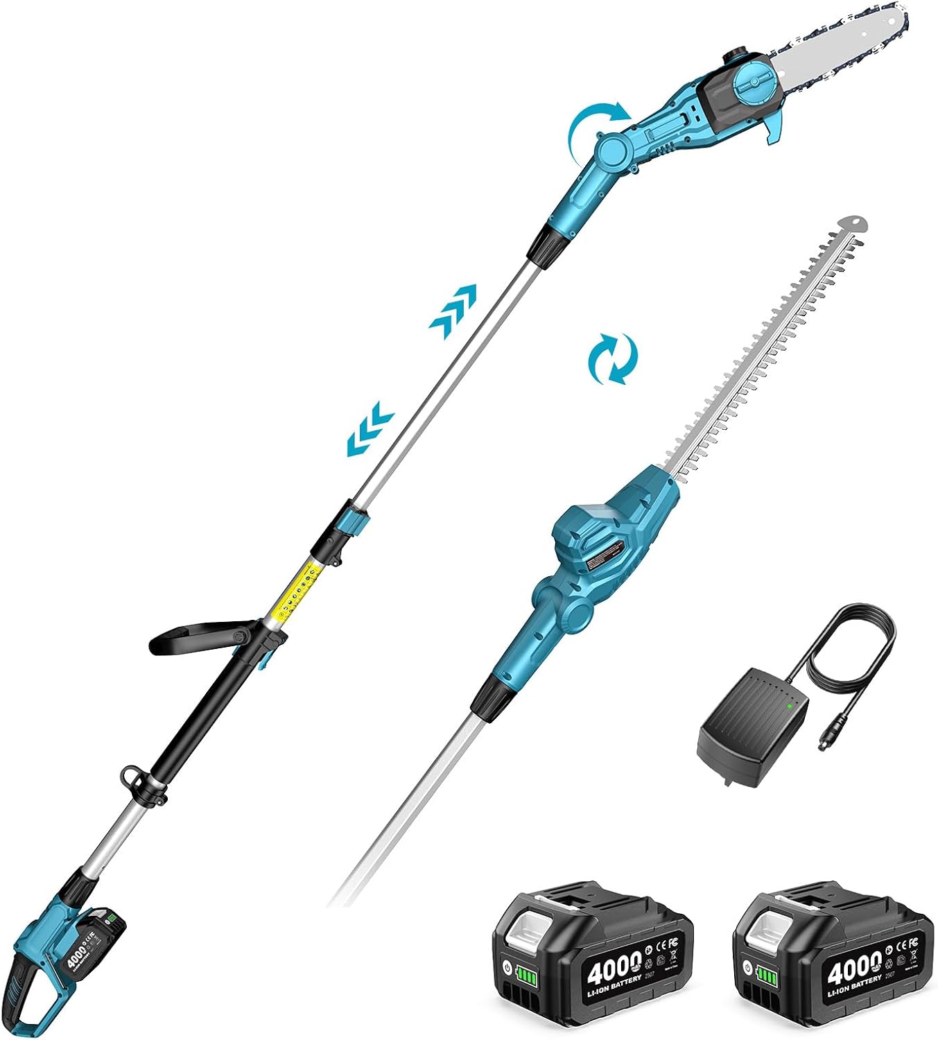 Cordless Hedge Trimmer Pole 2 In 1 - Set Gergaji Tiang dan Pemangkas Semak