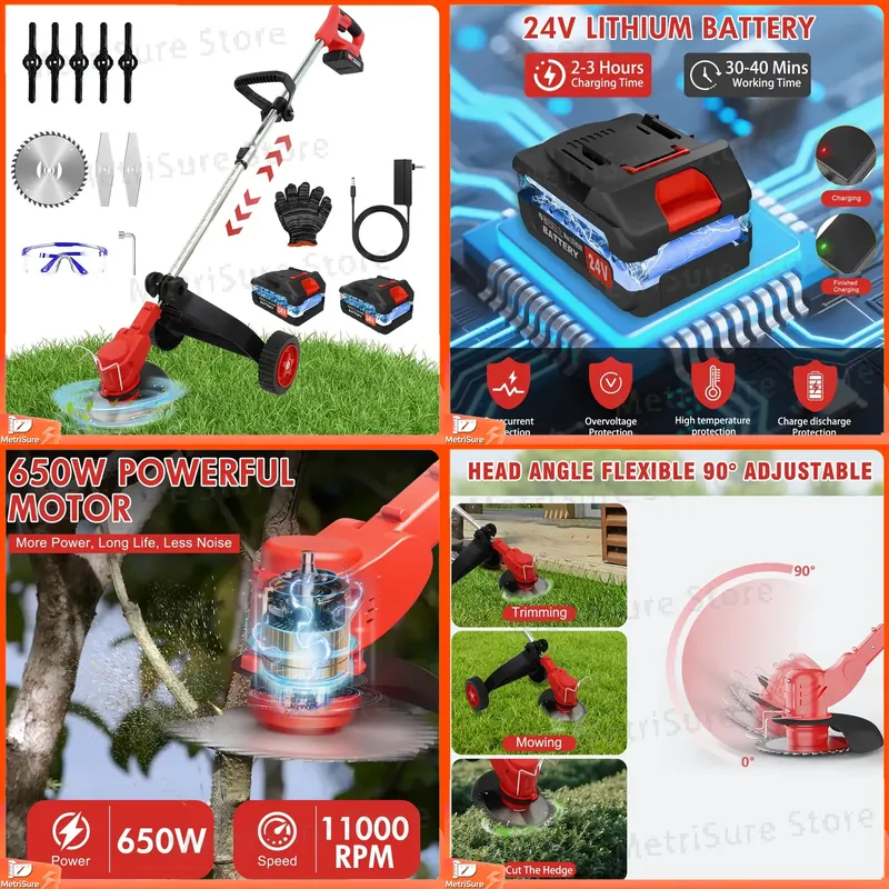 Brushless Cordless Grass Trimmer 21V - Pemotong Rumput Tanpa Kabel 21V, Mesin