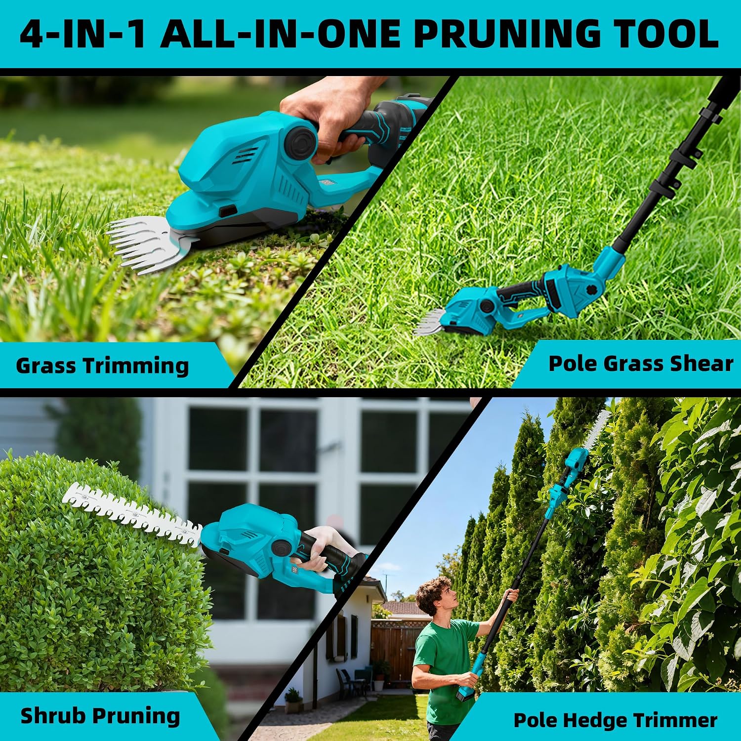Pemangkas Pagar & Gunting Rump - Cordless Hedge Trimmer Pole 2 In 1 ulasan dan harga