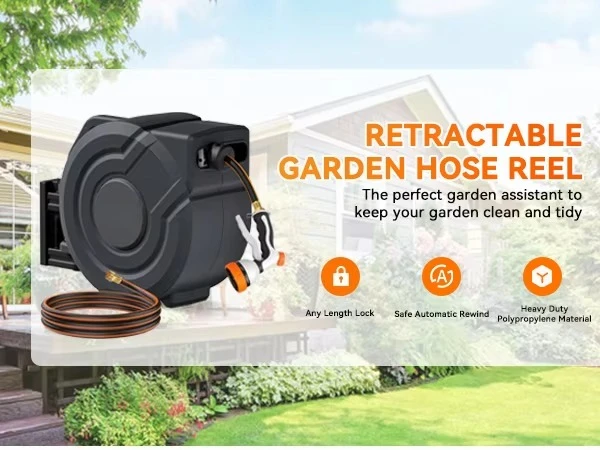 &Untuk Gulungan Selang Taman O - Garden Hose Reel Automatic Retractable 30M ulasan dan harga