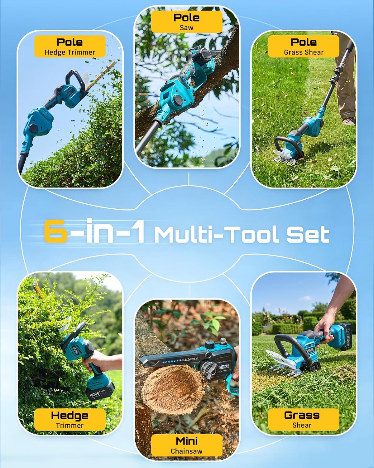 Set Gergaji Tiang dan Pemangka - Cordless Hedge Trimmer Pole 2 In 1 ulasan dan harga