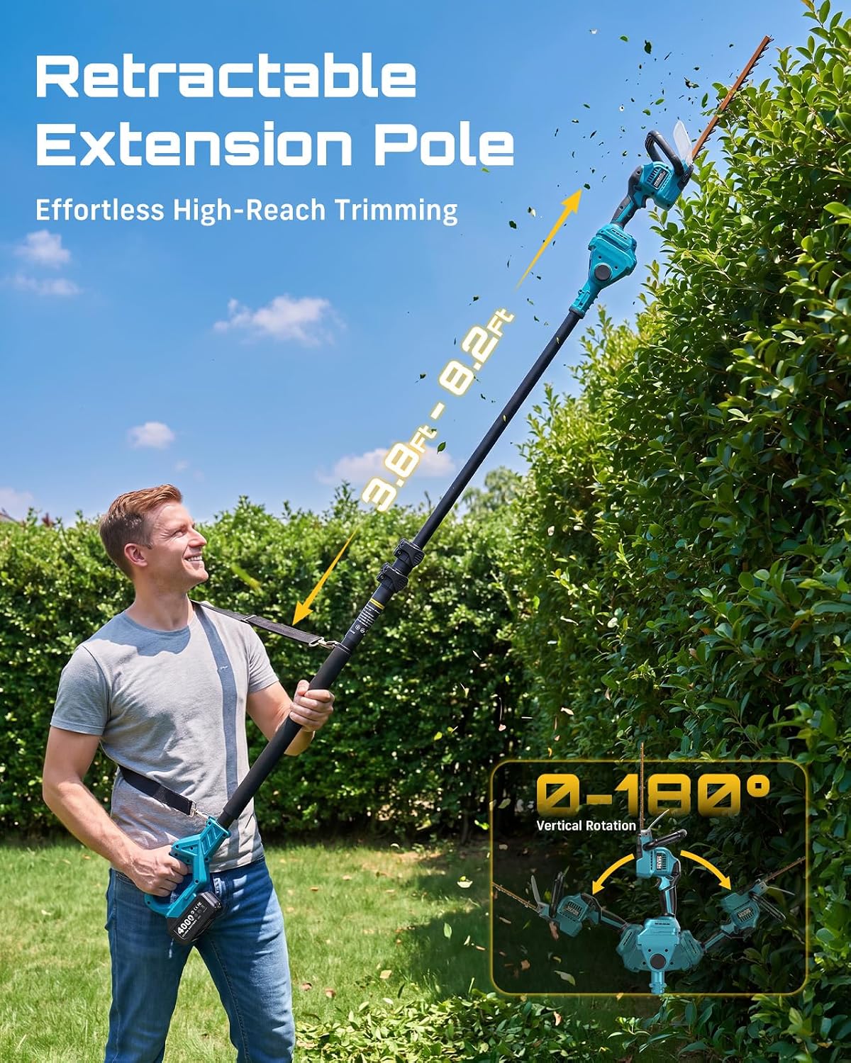 Set Gergaji Tiang dan Pemangka - Cordless Hedge Trimmer Pole 2 In 1 ulasan dan harga