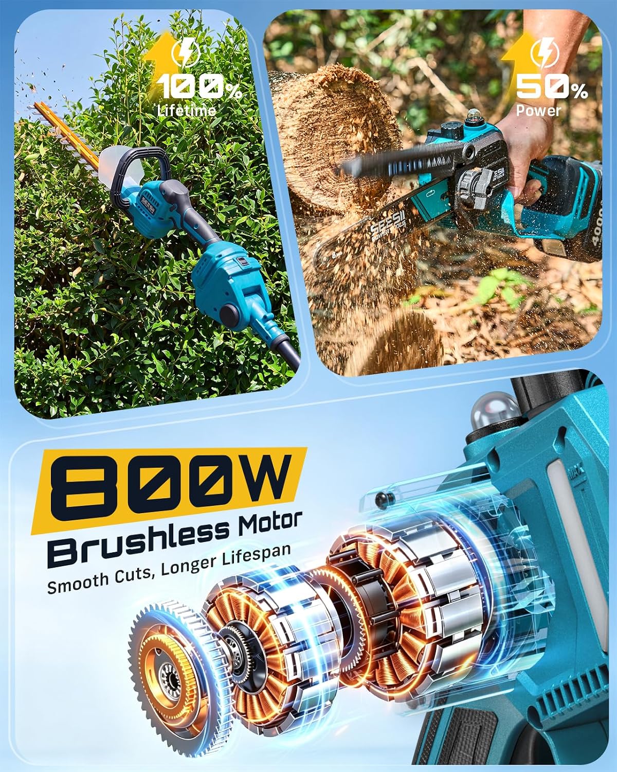 Set Gergaji Tiang dan Pemangka - Cordless Hedge Trimmer Pole 2 In 1 ulasan dan harga