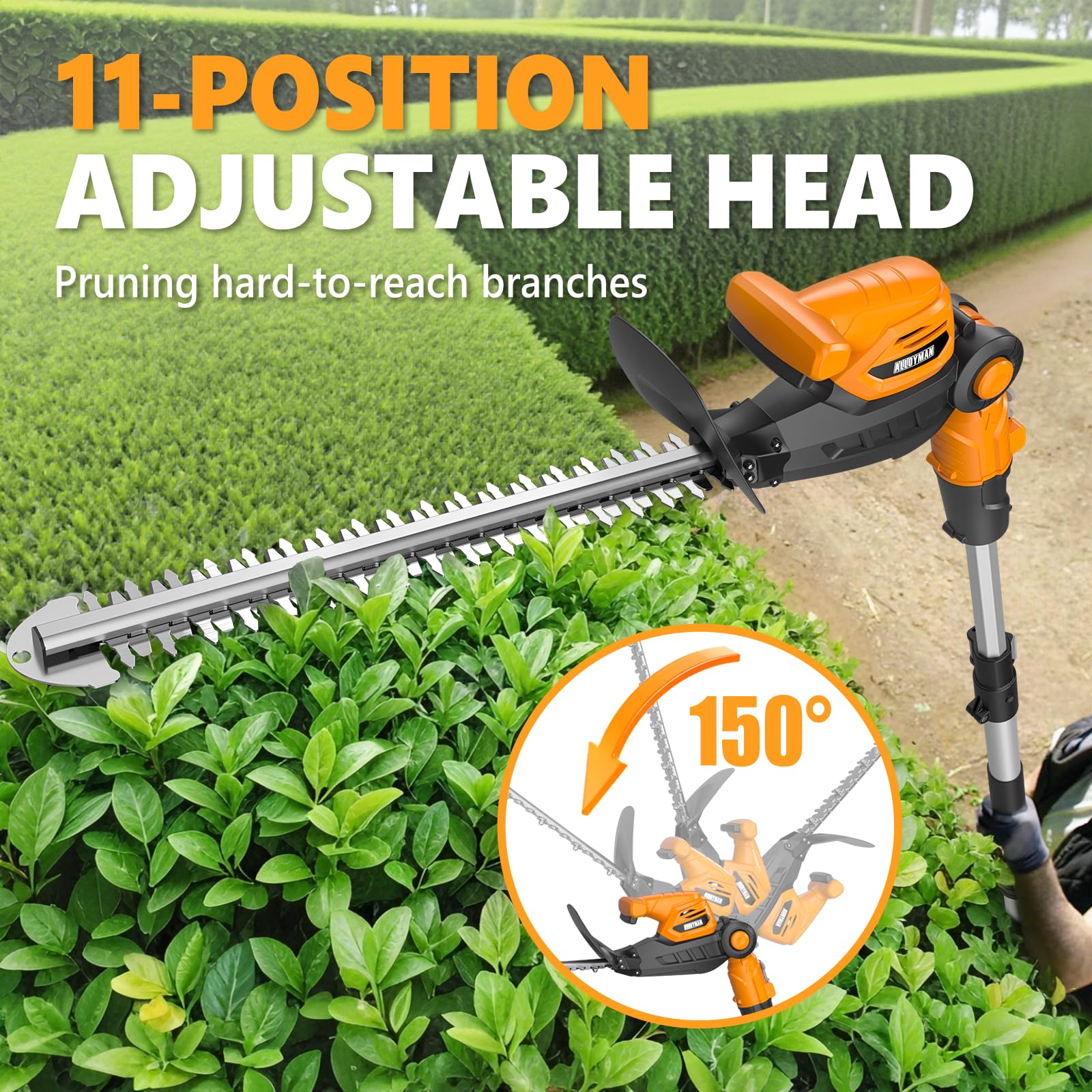 Pemangkas pagar tanpa kabel 2- - Cordless Hedge Trimmer Pole 2 In 1 ulasan dan harga
