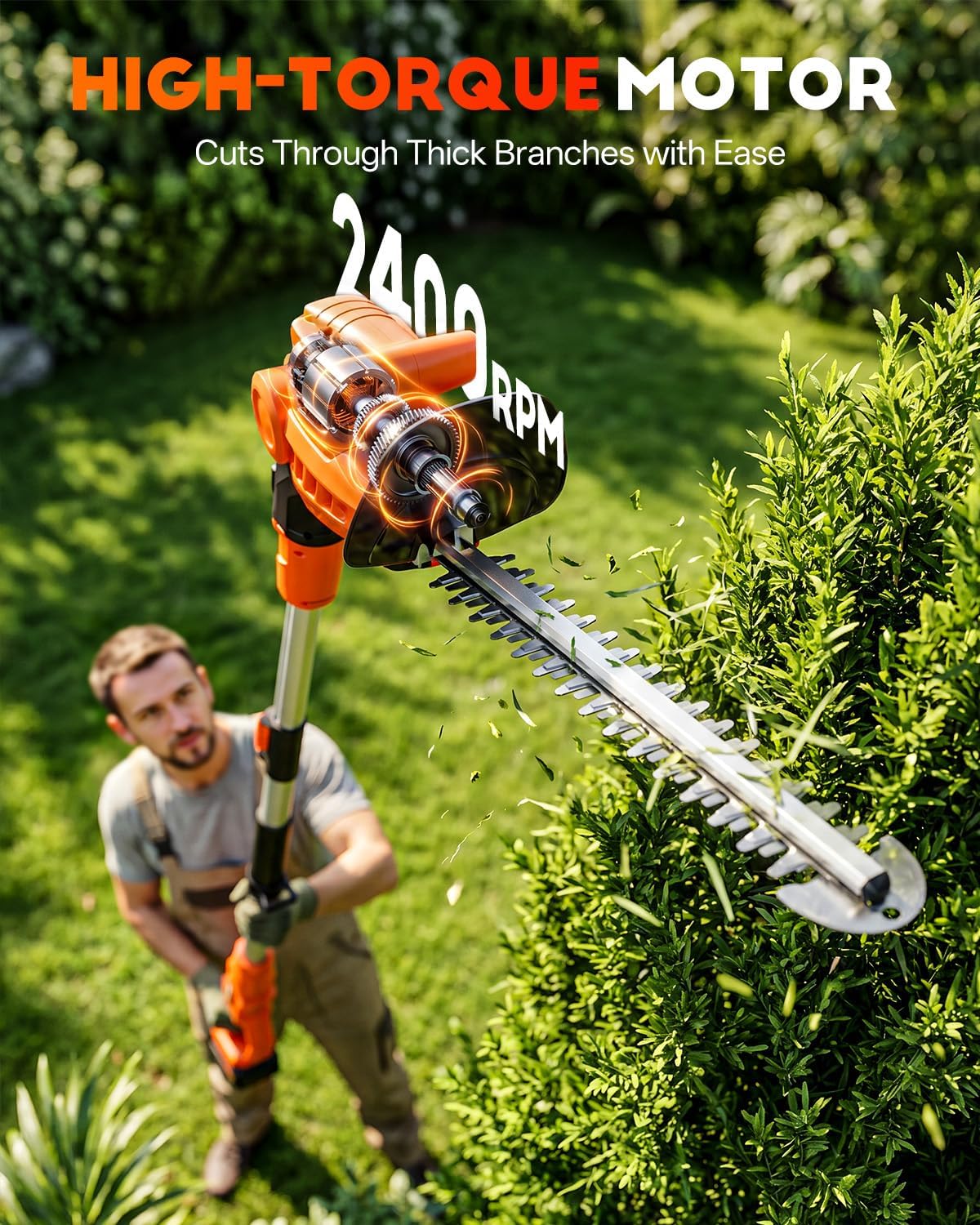 Pemangkas pagar tanpa kabel 2- - Cordless Hedge Trimmer Pole 2 In 1 ulasan dan harga
