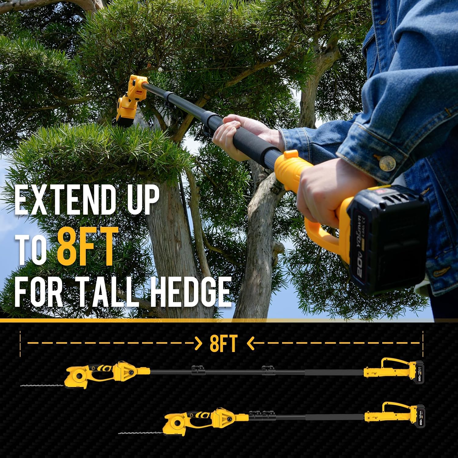 Pemangkas pagar dan rumput tan - Cordless Hedge Trimmer Pole 2 In 1 ulasan dan harga