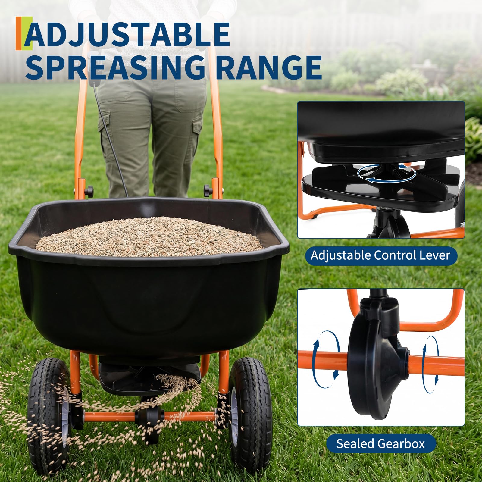 Alat Penyebar Pupuk & Benih Ti - Fertilizer Spreader Walk Behind Broadcast ulasan dan harga