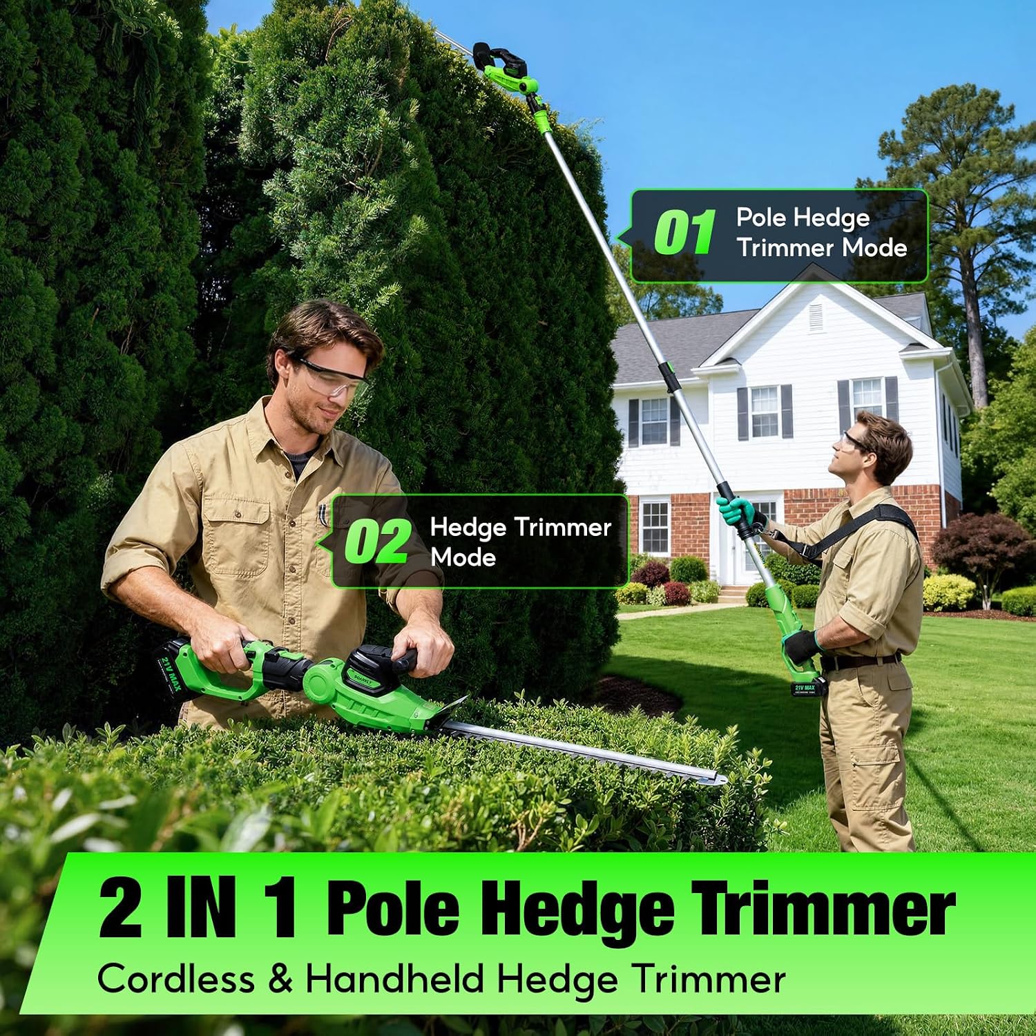 Pemangkas pagar tanpa kabel, m - Cordless Hedge Trimmer Pole 2 In 1 ulasan dan harga