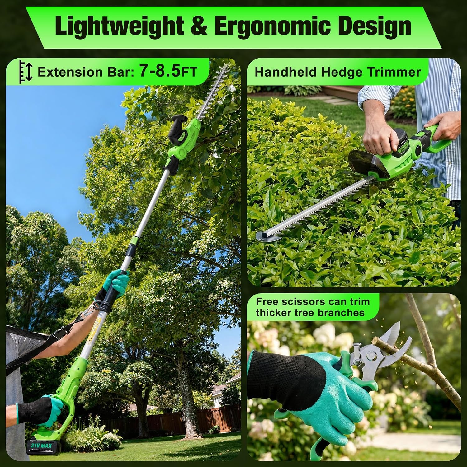 Pemangkas pagar tanpa kabel, m - Cordless Hedge Trimmer Pole 2 In 1 ulasan dan harga