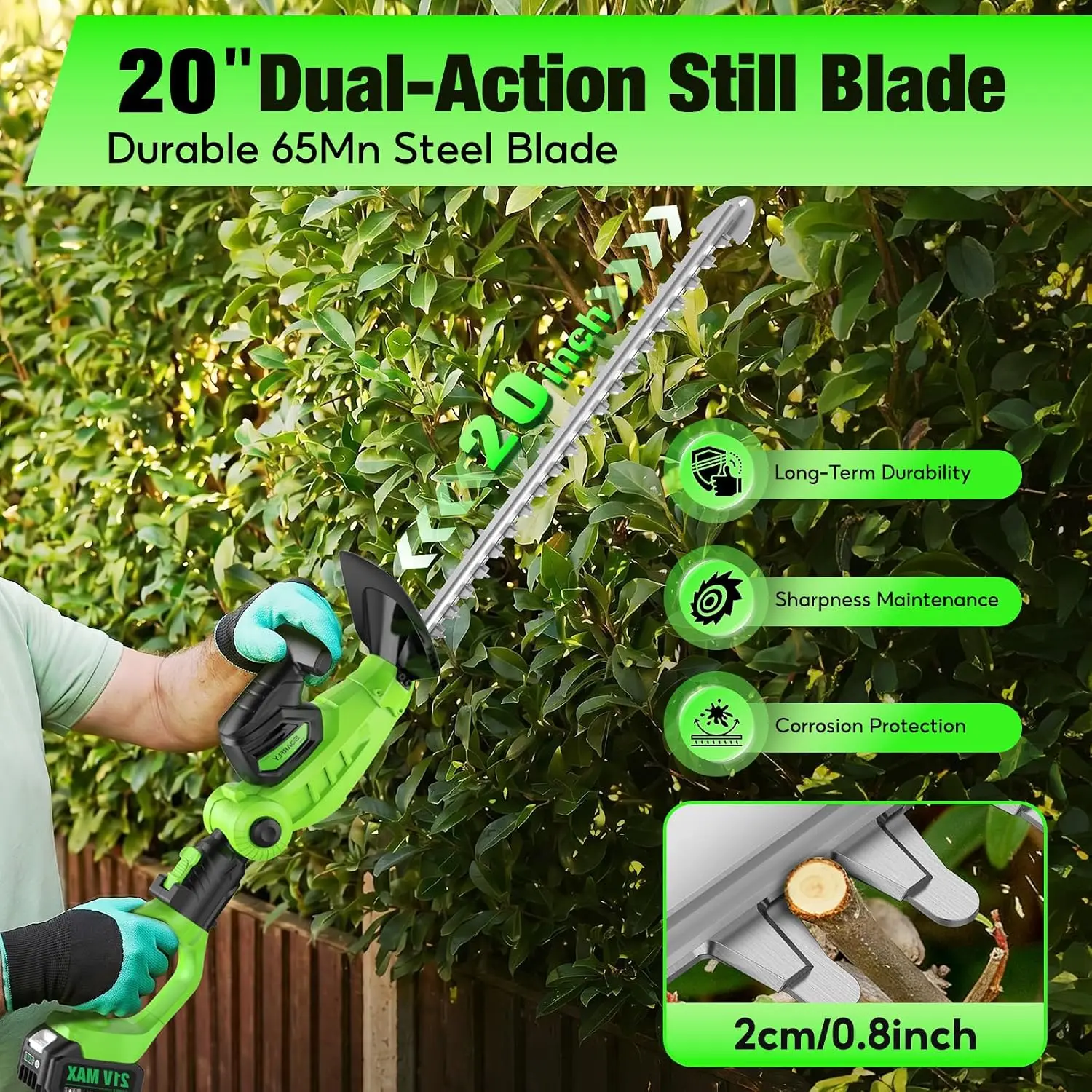 Pemangkas Pagar 2 in 1 Tanpa K - Cordless Hedge Trimmer Pole 2 In 1 ulasan dan harga