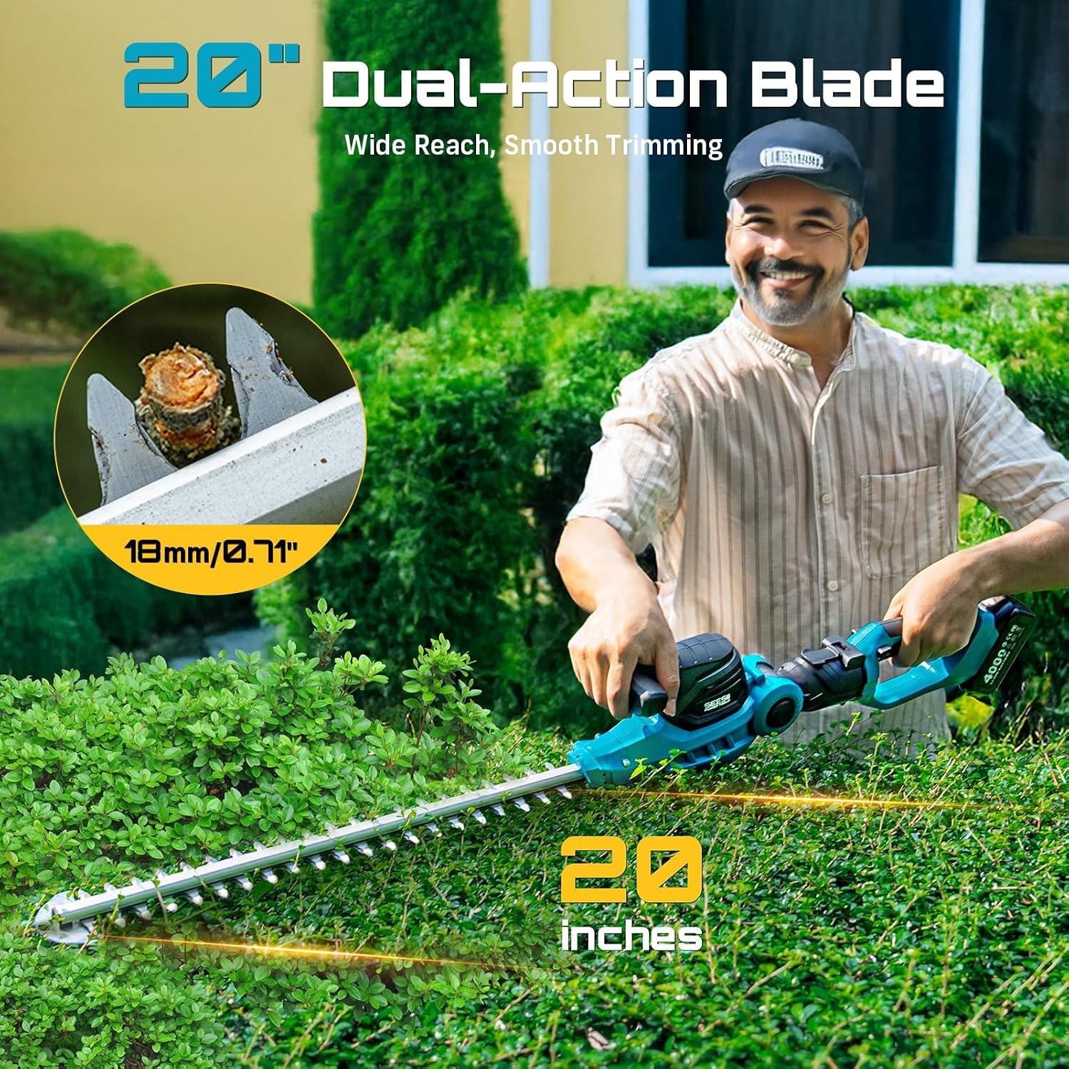 Alat Pemangkas Semak 2-in-1, D - Cordless Hedge Trimmer Pole 2 In 1 ulasan dan harga