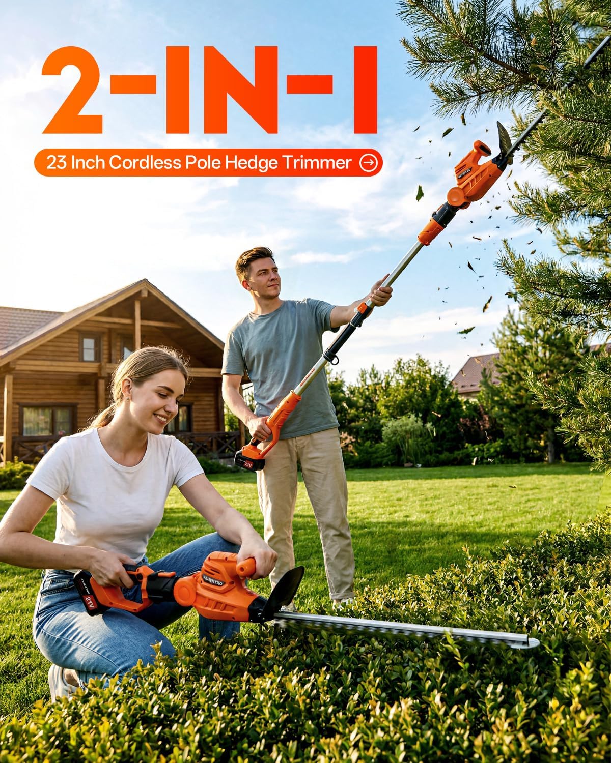 Alat Pemangkas Semak Tanpa Kab - Cordless Hedge Trimmer Pole 2 In 1 ulasan dan harga